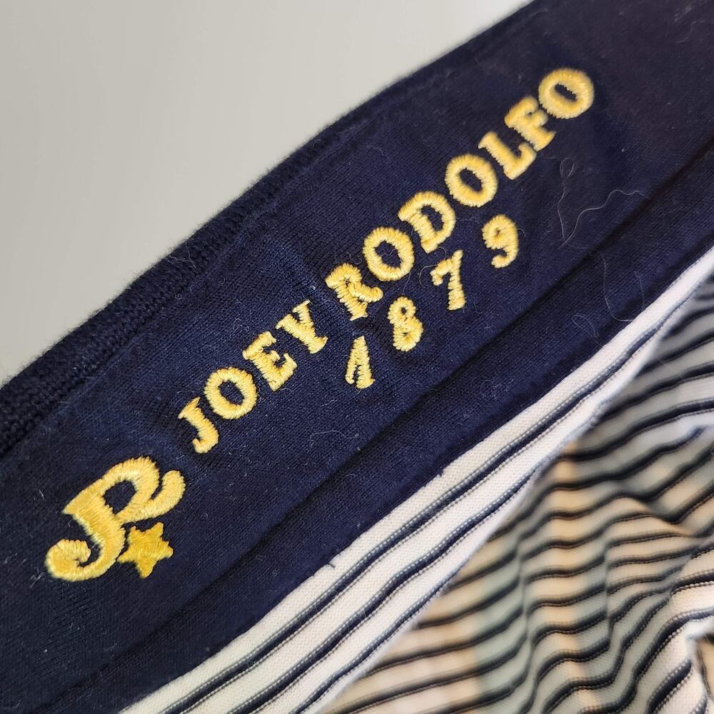 Joey Rodolfo 1870 Striped Cropped Polo 100% Cotton Top Nautical Prep L - Picture 4 of 5